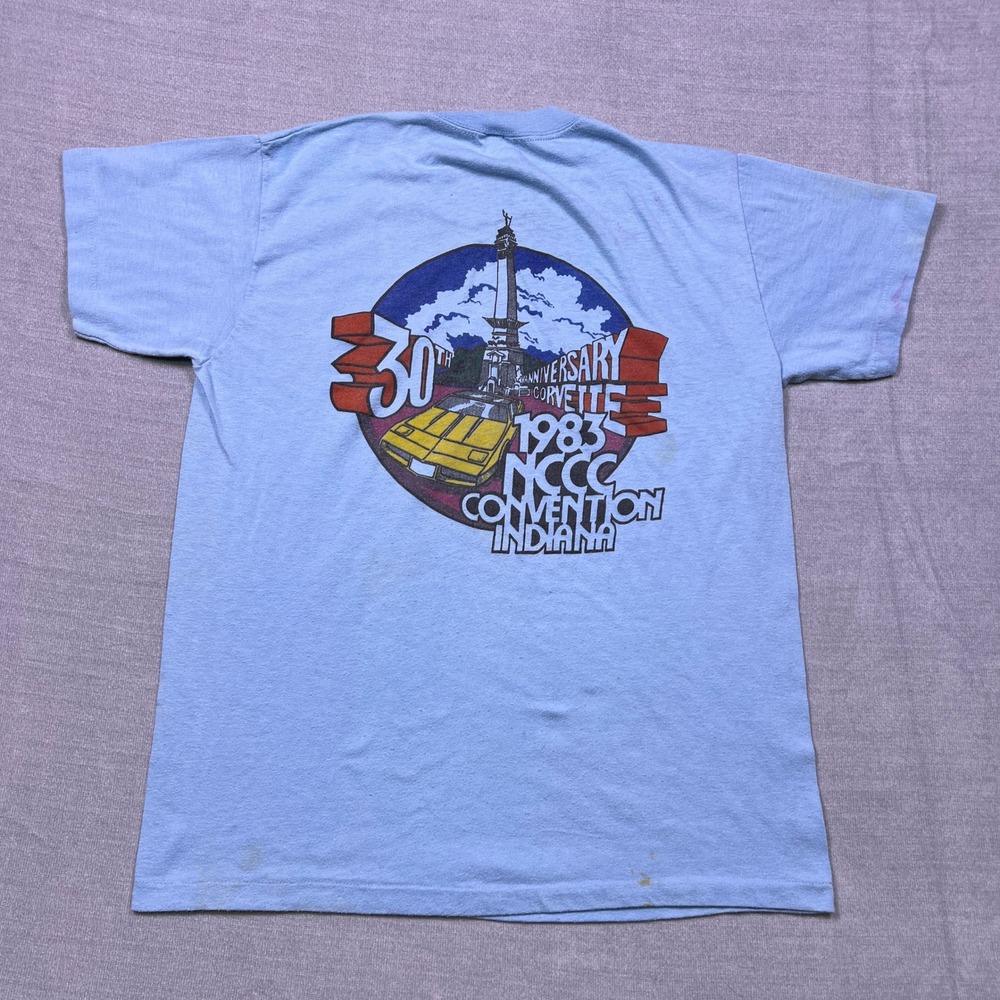 1983 NCCC Corvette Convention Indiana Mens Light Blue‎ T Shirt Large